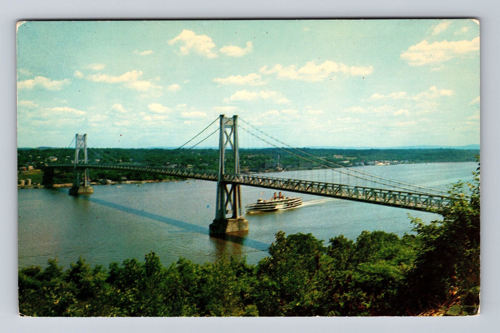 Poughkeepsie NY-New York, Mid Hudson Bridge Highland, Antique, Vintage Postcard