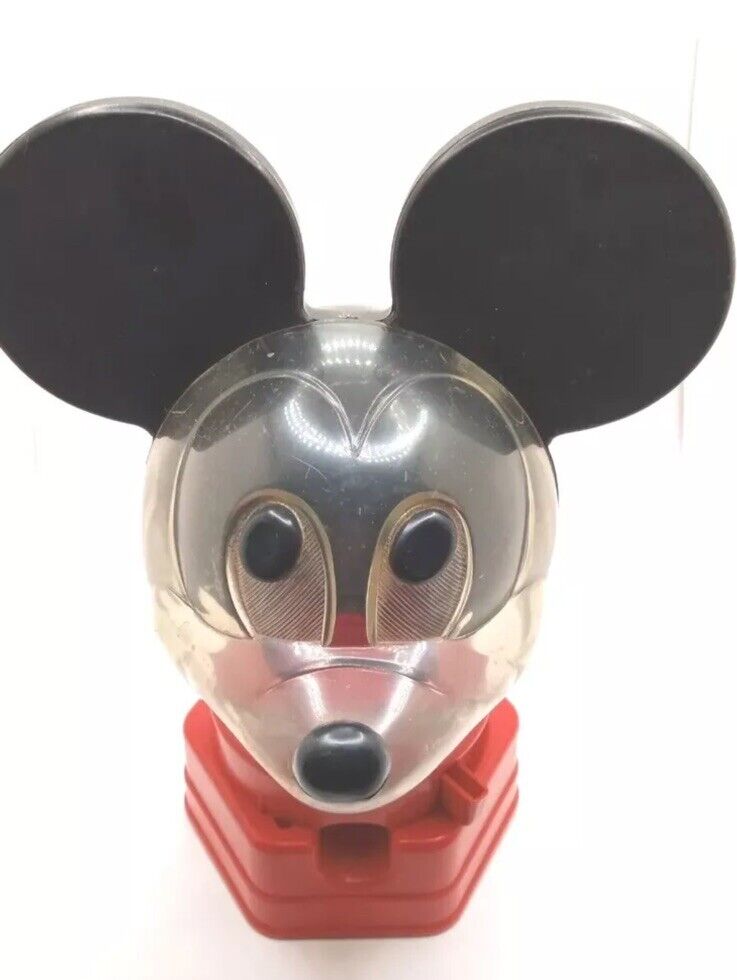 Hasbro Walt Disney Vintage 1968 Plastic Mickey Mouse Head Coin Gumball Machine