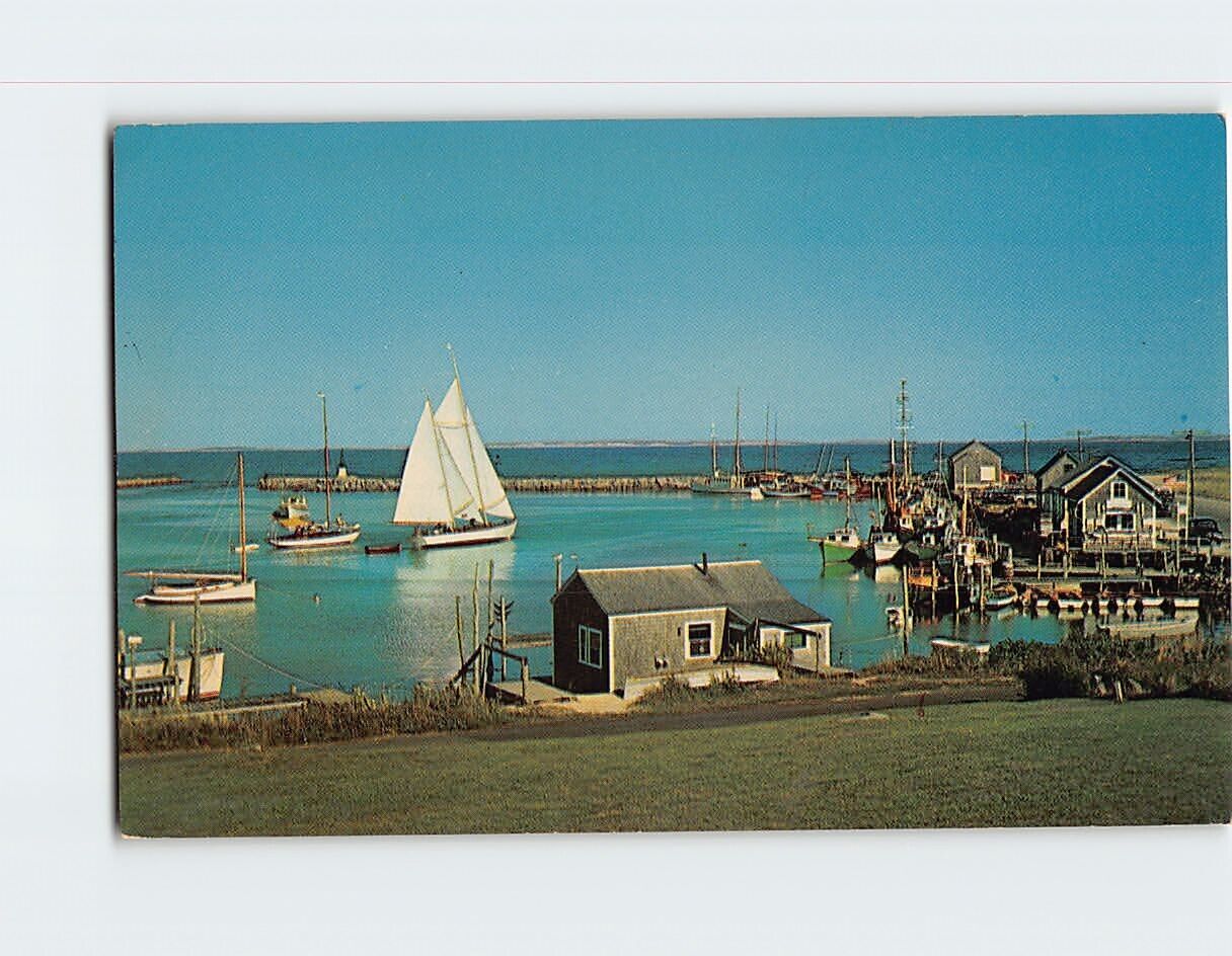 Postcard Menemsha Basin Martha\'s Vineyard Island Massachusetts USA
