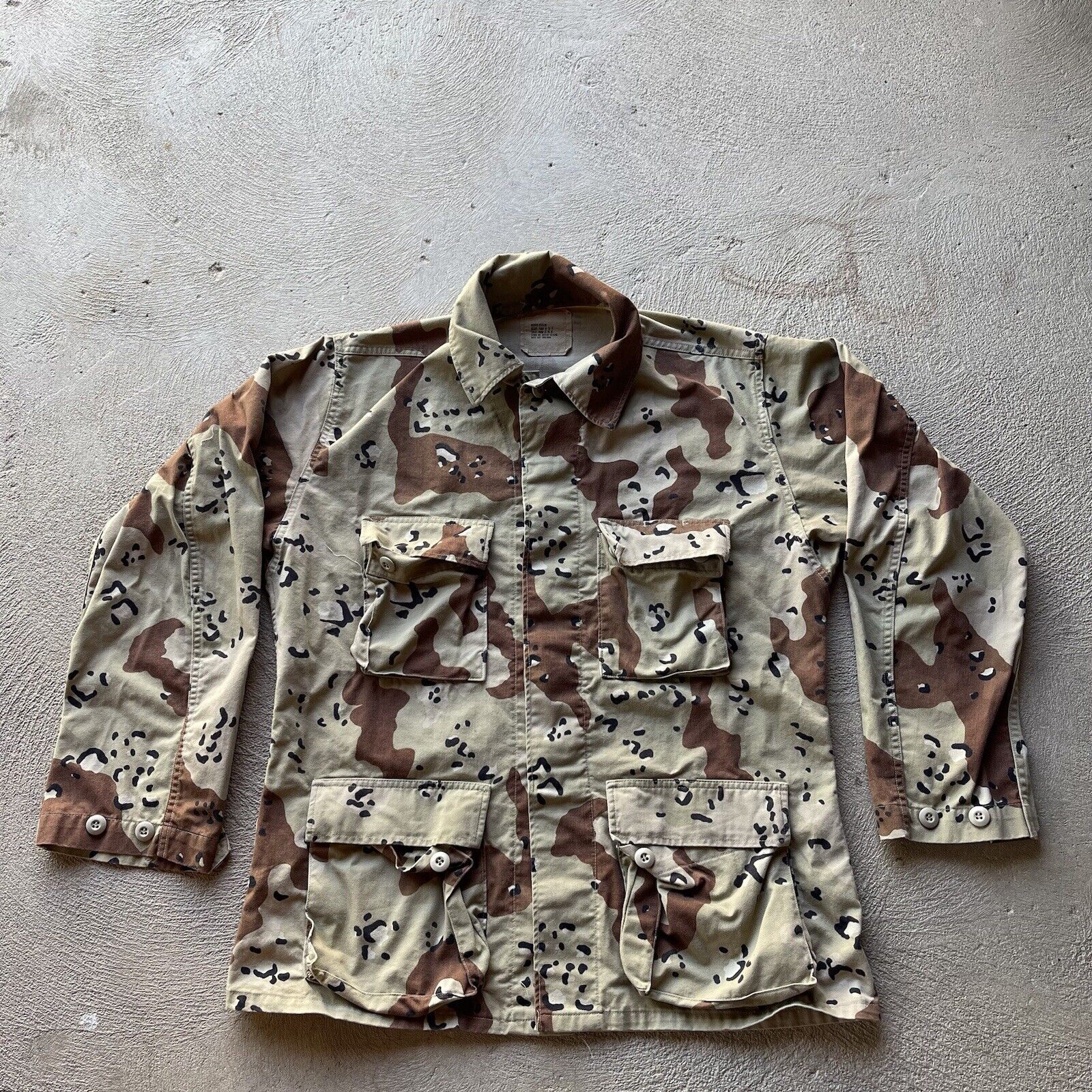 Military Shirt Medium Regular Chocolate Chip Camo Combat Coat Desert Storm BDU