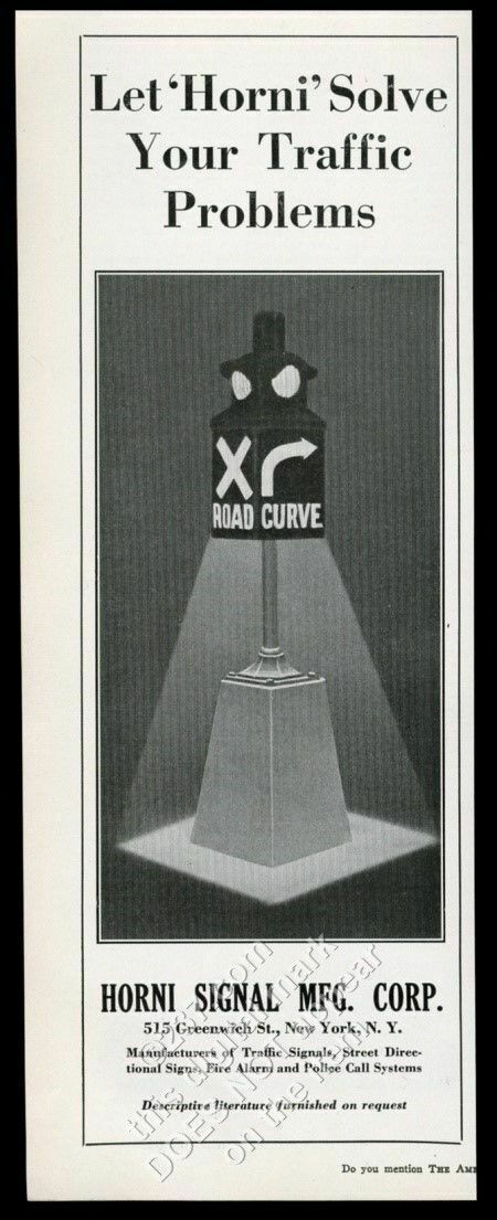 1930 Horni Signal traffic stop light art vintage trade print ad