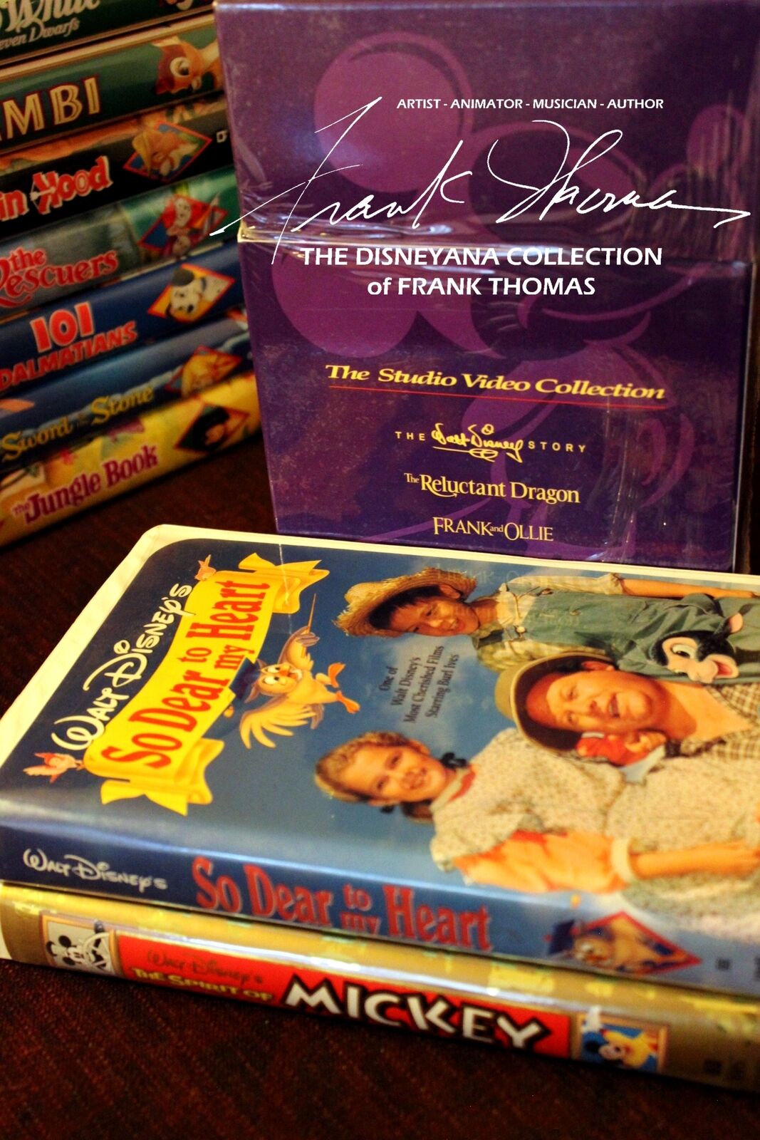 FRANK THOMAS Estate Animation VHS Library Collection 21 Tapes Walt Disney Studio
