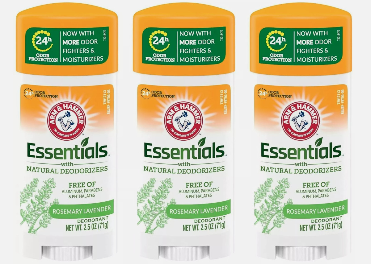 Arm & Hammer Deodorant Essentials Rosemary Lavender 2.5 Ounce (Pack of 3)