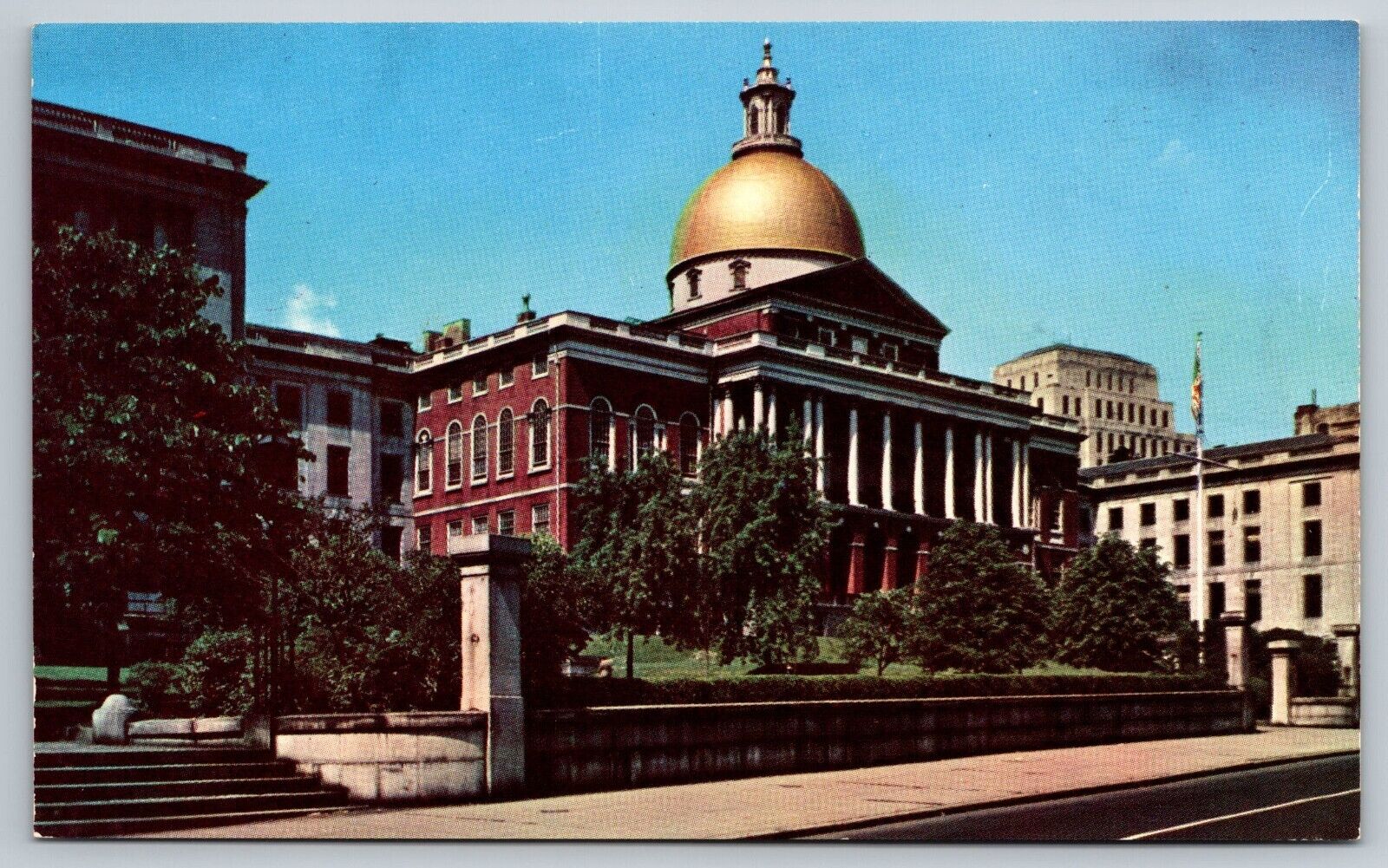 Boston Massachusetts State House Capitol Building Beacon Hill Postcard