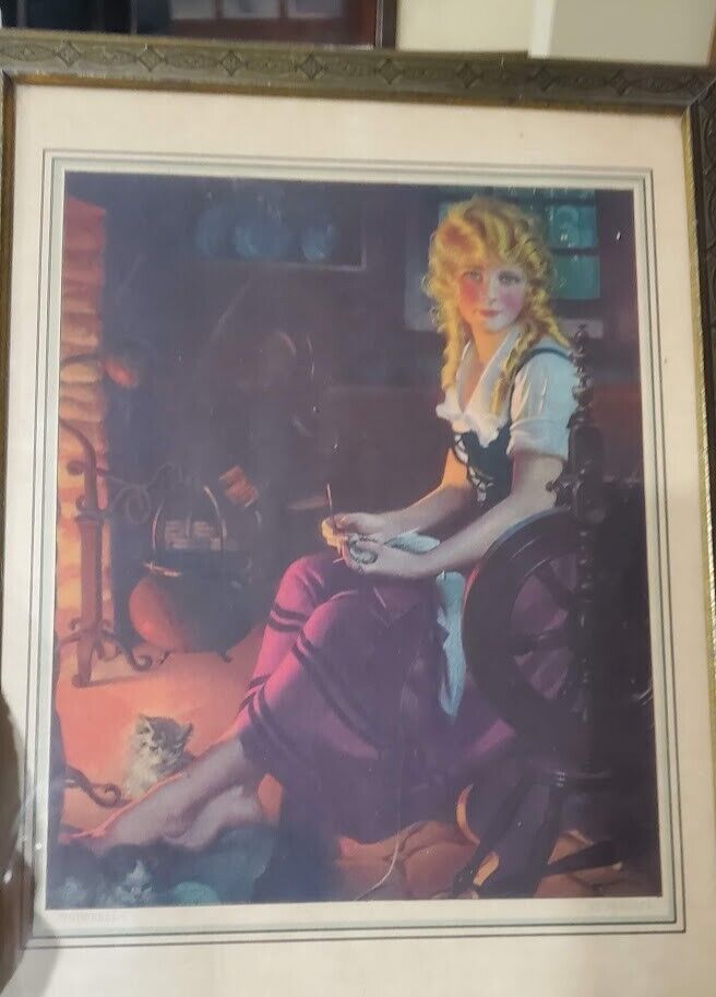 Gene Pressler Vintage 1930s Pin-Up Print Cinderella Blonde Beauty Fairy Tales