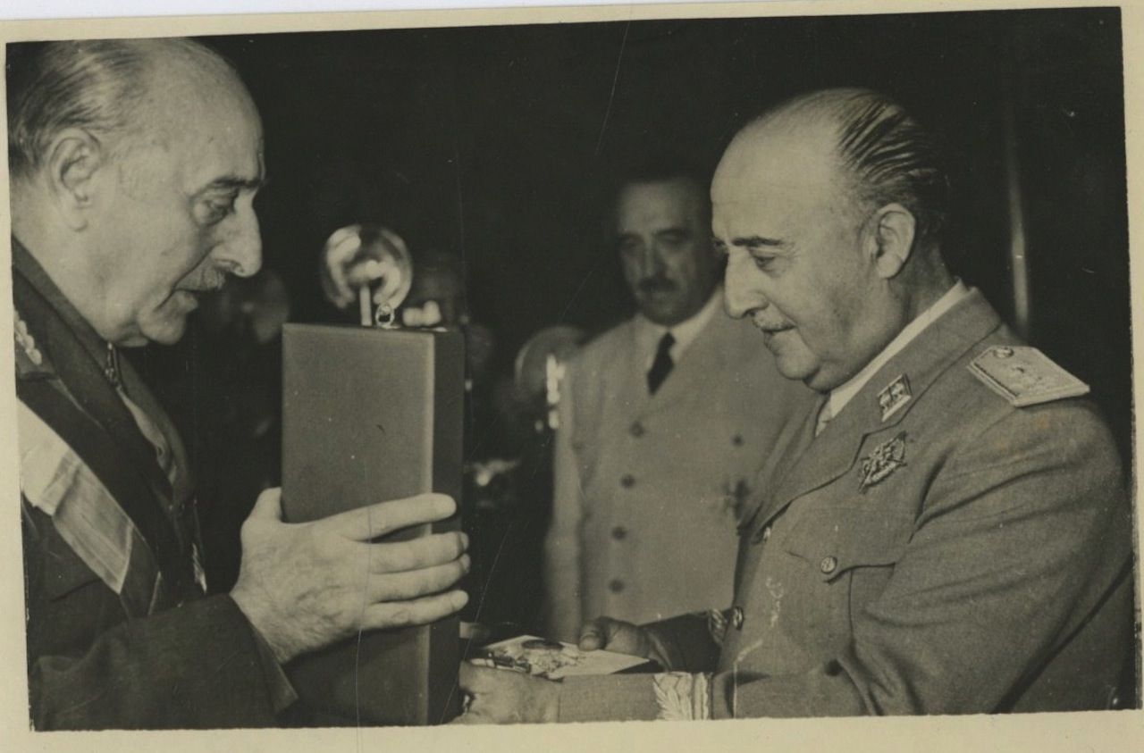 Spain, Madrid, General Franco with Marshal Alexander Papagos Vintage. General F
