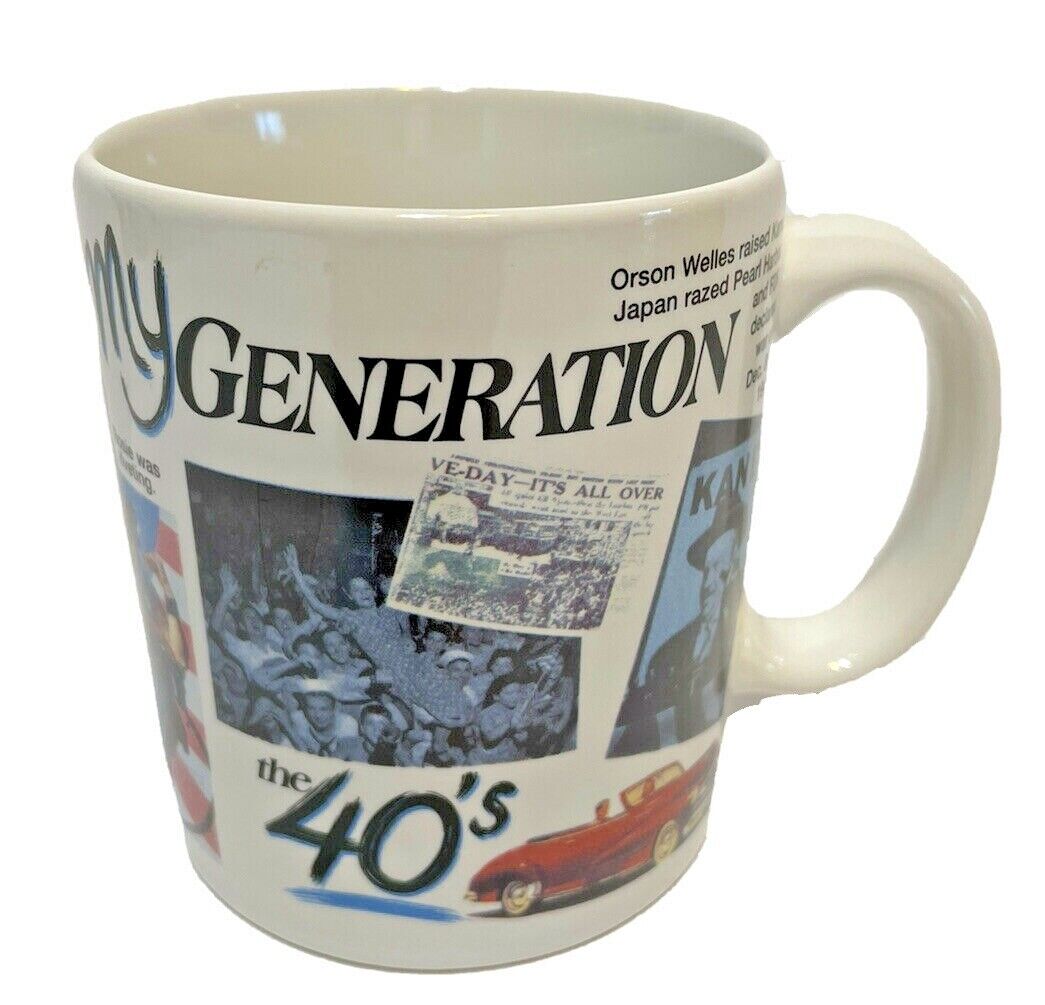 Vintage 1994 Peacock Papers My Generation The 40s Coffee Tea Cup Mug