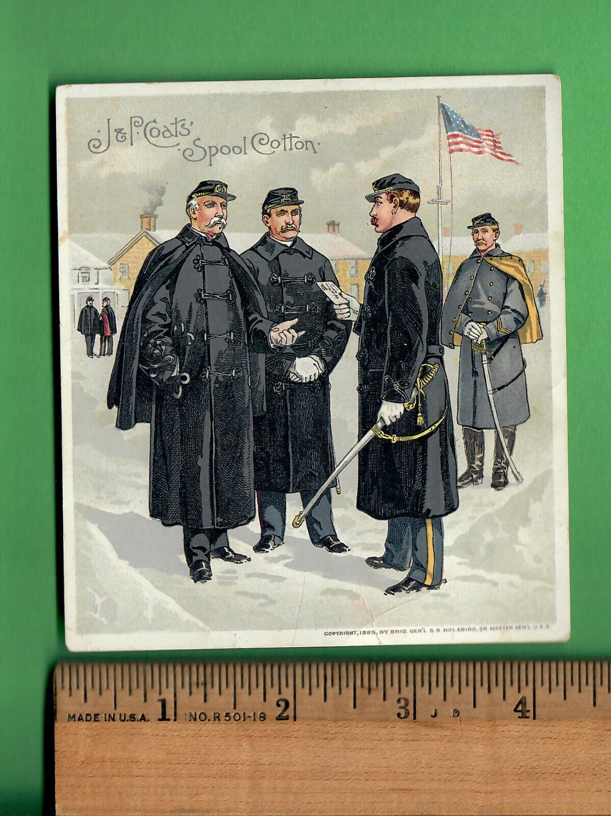 1885 H606 TRADE CARD J & P COATES UNIFORMS OF THE U.S. ARMY #19 1888-1893 SCARCE