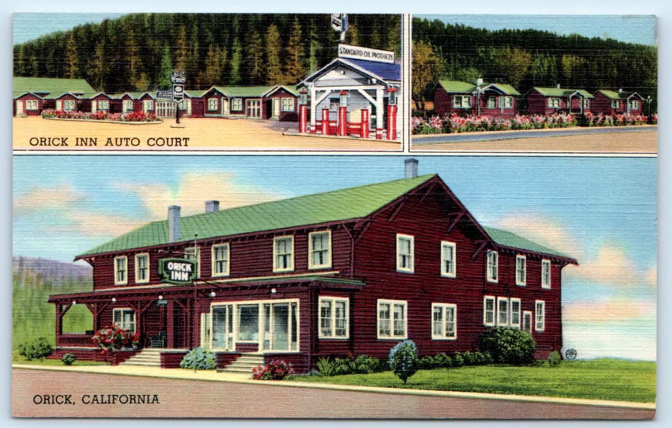 ORICK, California CA ~ Roadside ORICK INN Motel c1940s Redwood Highway Postcard