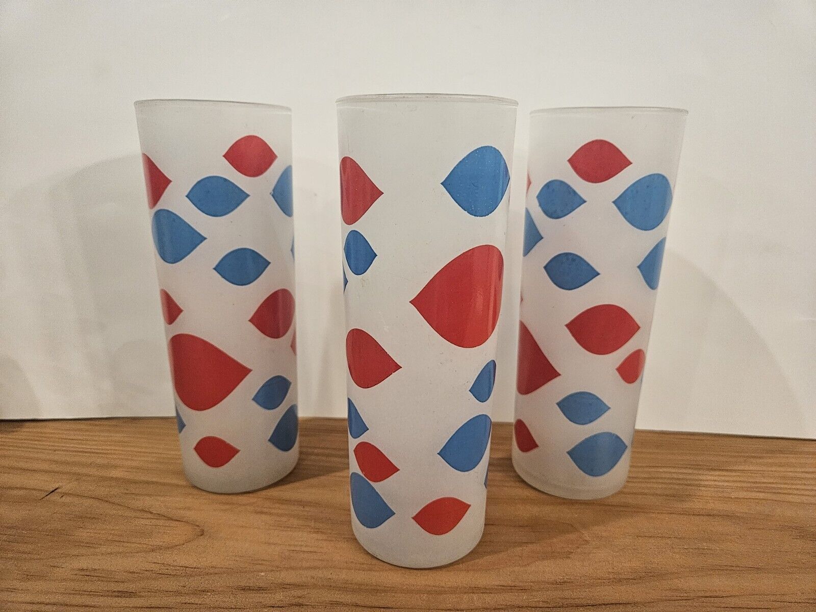 Vintage Dairy Queen Frosted Glasses, Tom Collins Highball Mid Century - Set Of 3