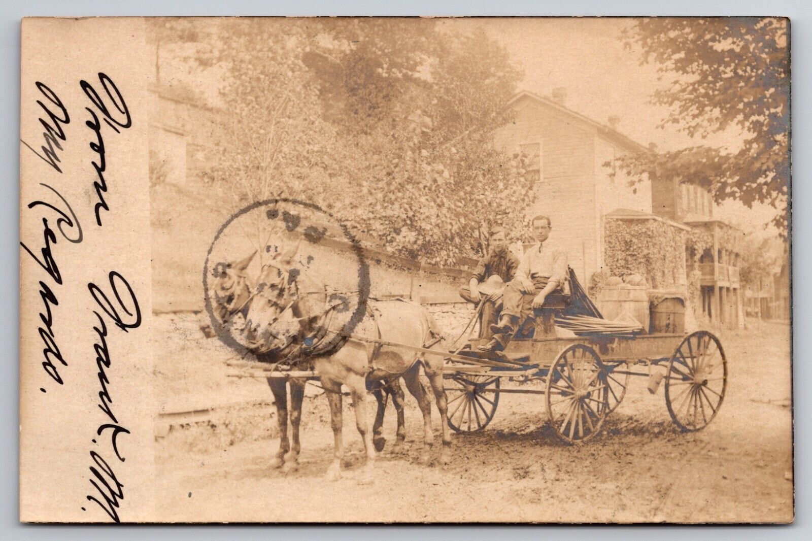 Horse Delivery Wagon Wallaceton Pennsylvania PA 1906 Real Photo RPPC