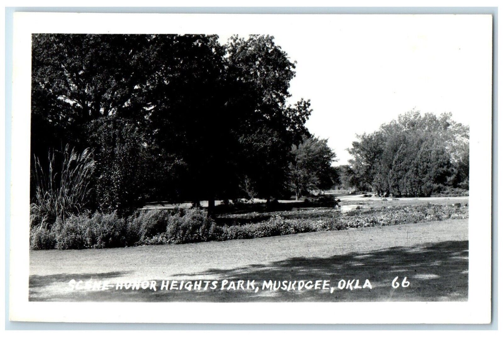 c1950s Scene Honor Heights Park Muskogee Oklahoma OK RPPC Photo Vintage Postcard