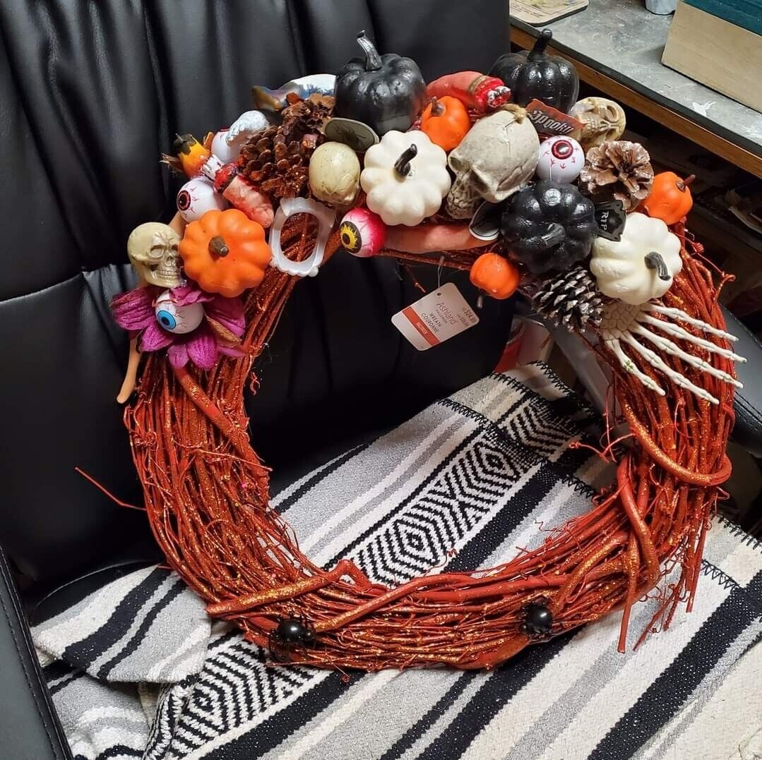 Spooky Fall Halloween Wreath (one of a kind)