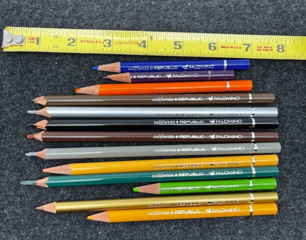 Lot of 13 Palomino CALIFORNIA REPUBLIC Colored Pencils  *** RARE ***