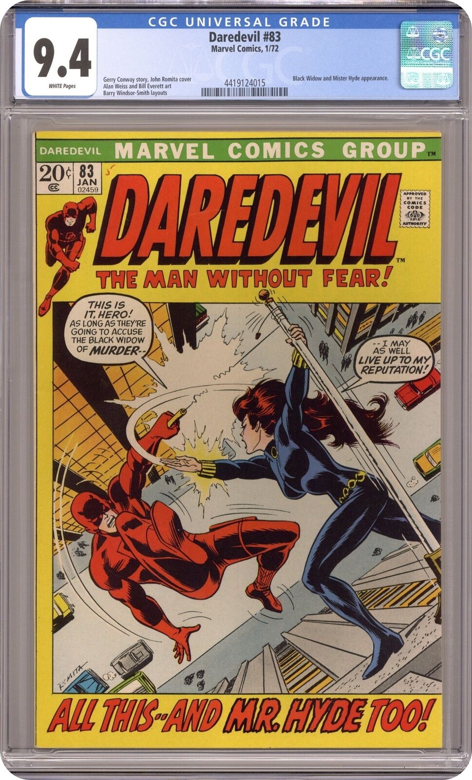Daredevil #83 CGC 9.4 1972 4419124015