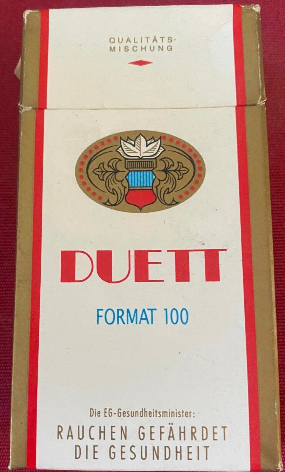 Vintage Duett Format 100 Cigarette Cigarettes Cigarette Paper Box Empty
