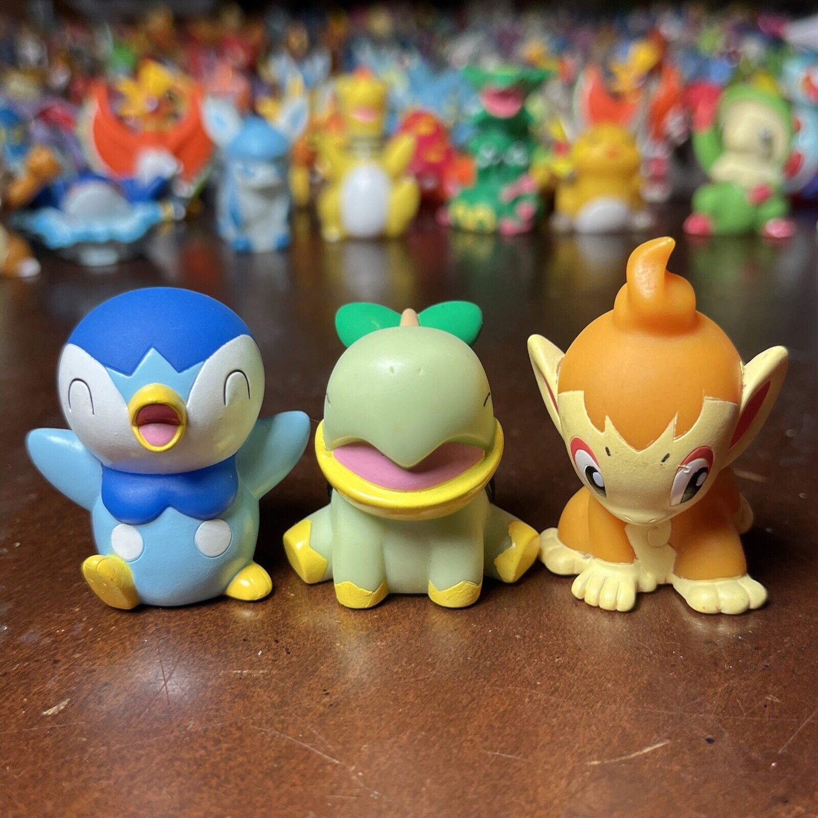 Pokémon Finger Puppet Turtwig Chimchar Piplup Mini Figures Shinnoh Starter Set