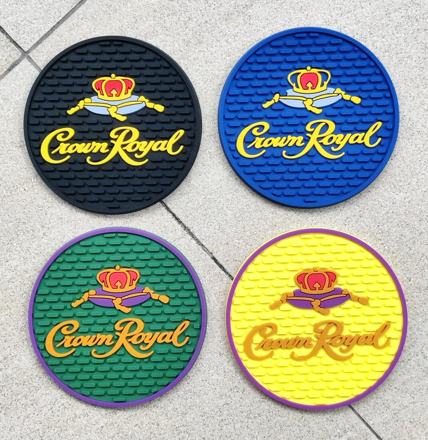 4pcs Mix Crown Royal Rubber coasters drink mats beer pads bar mats beer Coasters