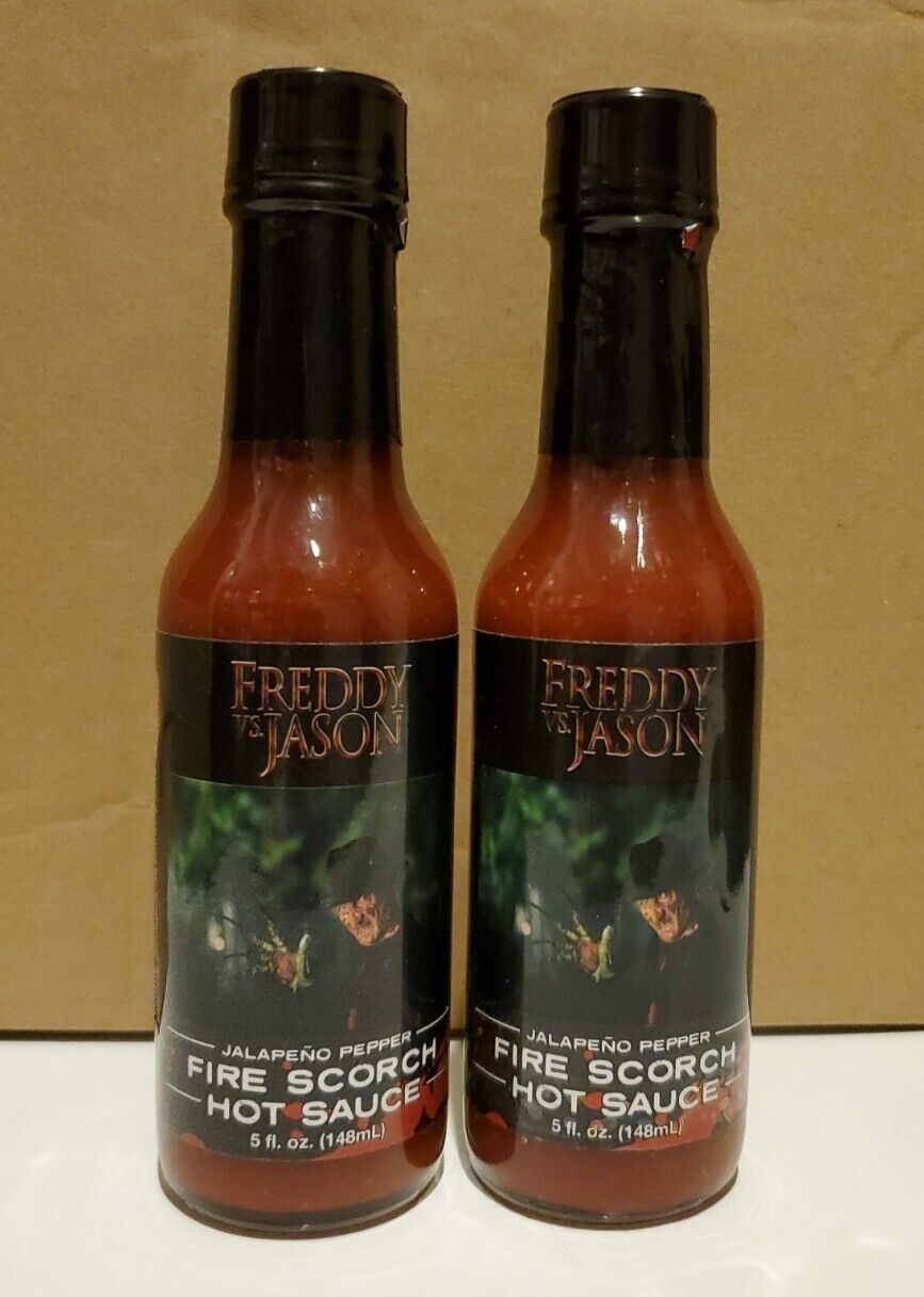 (SET OF 2) Jalapeño 🔥 Hot Sauce 5 oz Bottles - FREDDY KRUEGER vs JASON VOORHEES