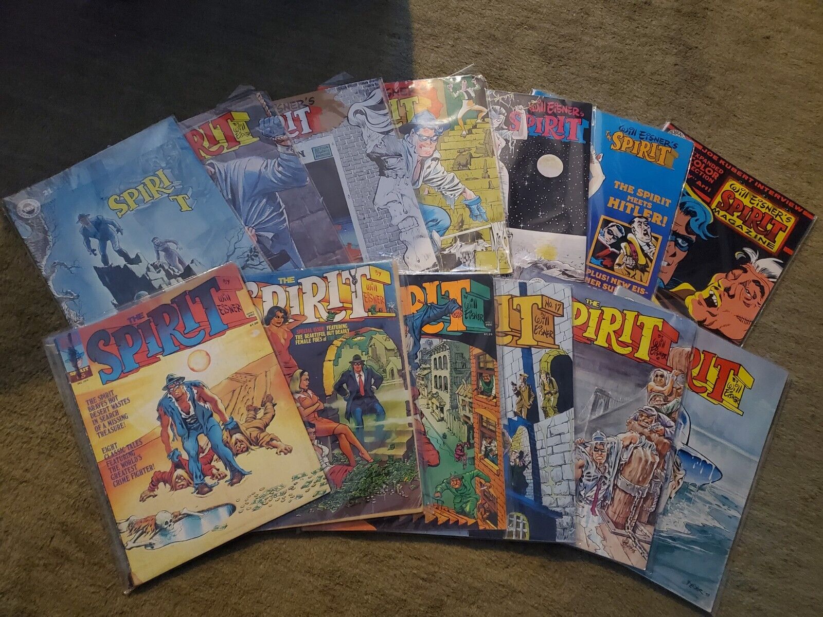 THE SPIRIT Comic Lot Will Eisner Warren Magazine 1974 - 1983 Vintage - 13 Mags