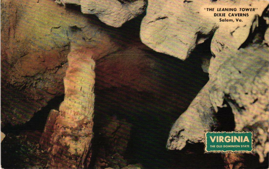 The Leaning Tower Dixie Caverns Salem Virginia Postcard