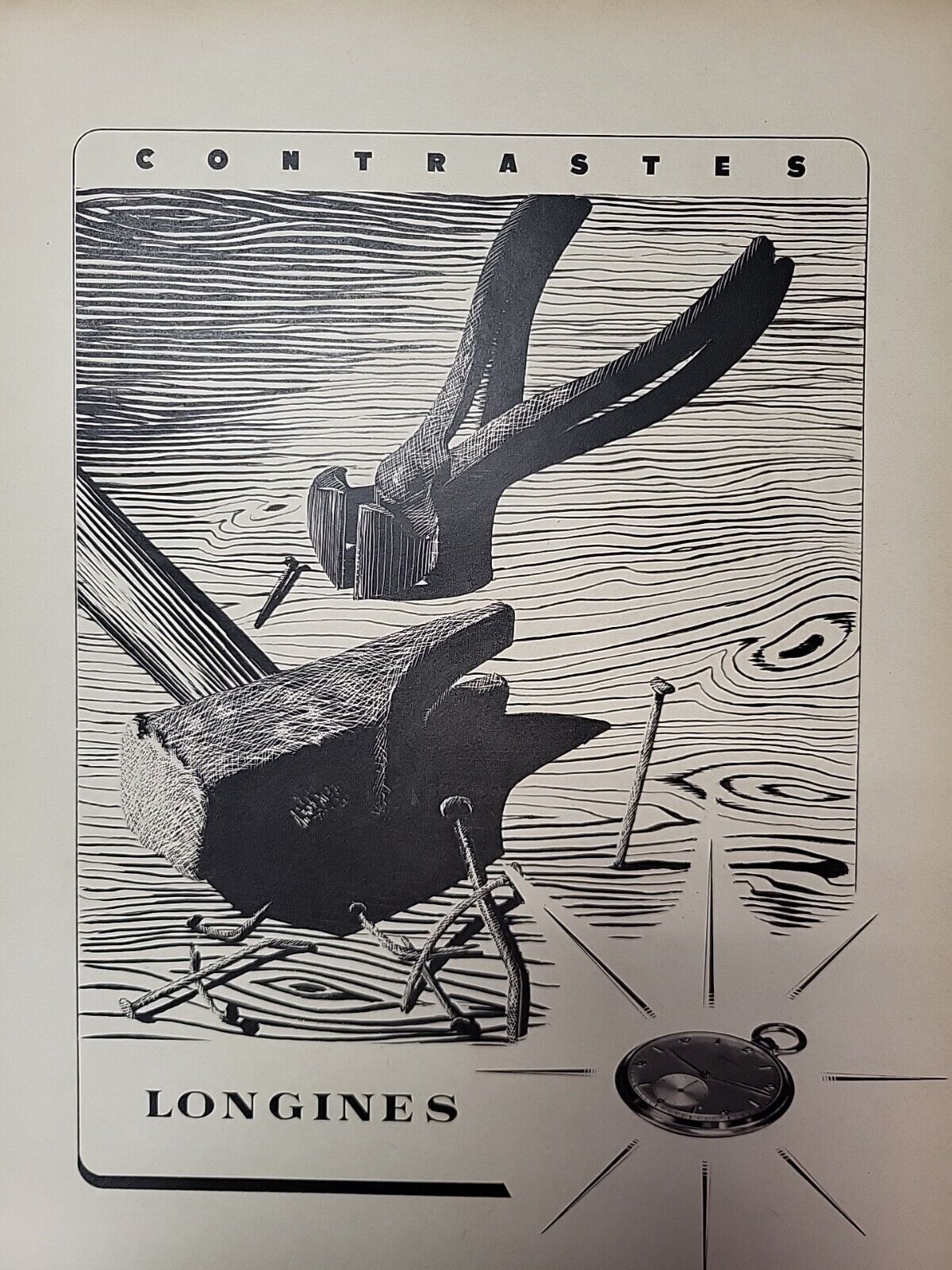 Longines Swiss Watches 1942 Print Advertising Du World War 2 Luxury German WW2