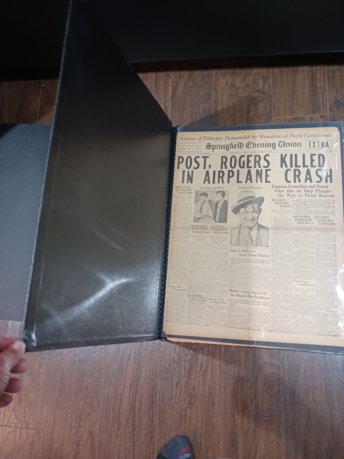 Collection Of 18 Extremely Rare World War 2 Newspapers In Acid Free Binder.