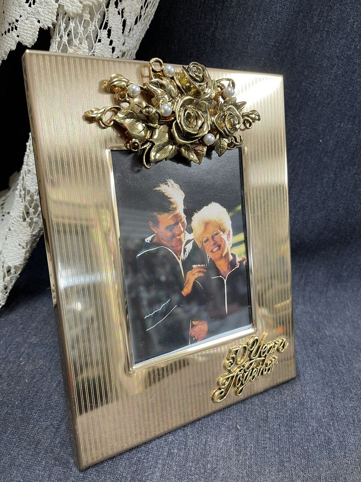 Vintage Golden Anniversary Picture Frame 50 Years Together 8”x6” Musical