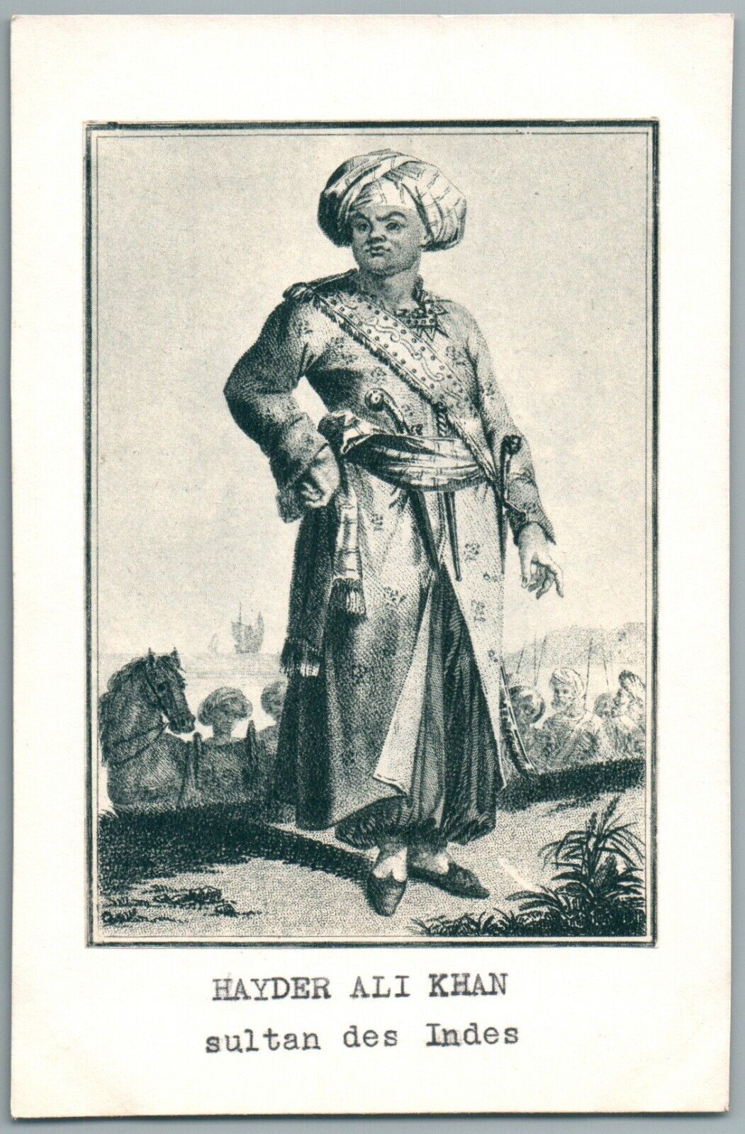 Haidar Hyder Ali, Sultan Kingdom of Mysore India CPA India father of Tipu Sâhib