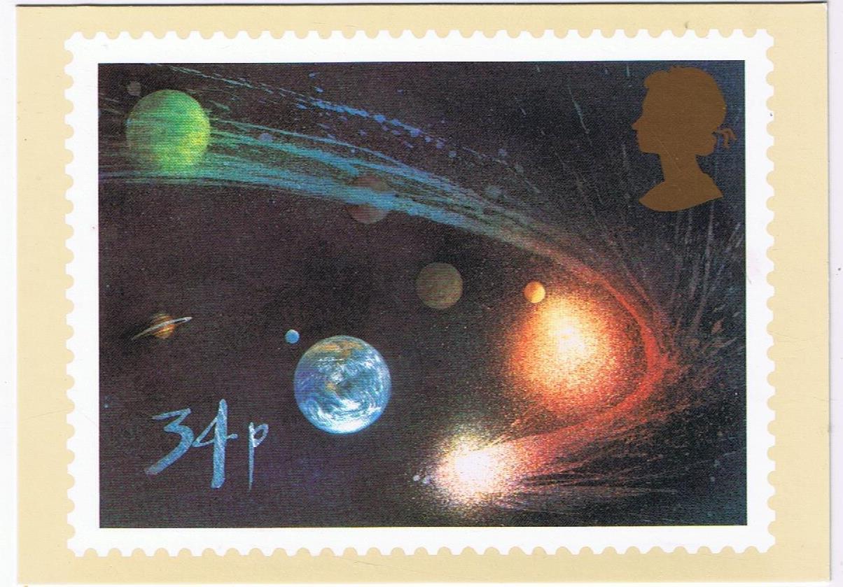 United Kingdom UK Postcard Stamps Halley's Comet 1986 34p