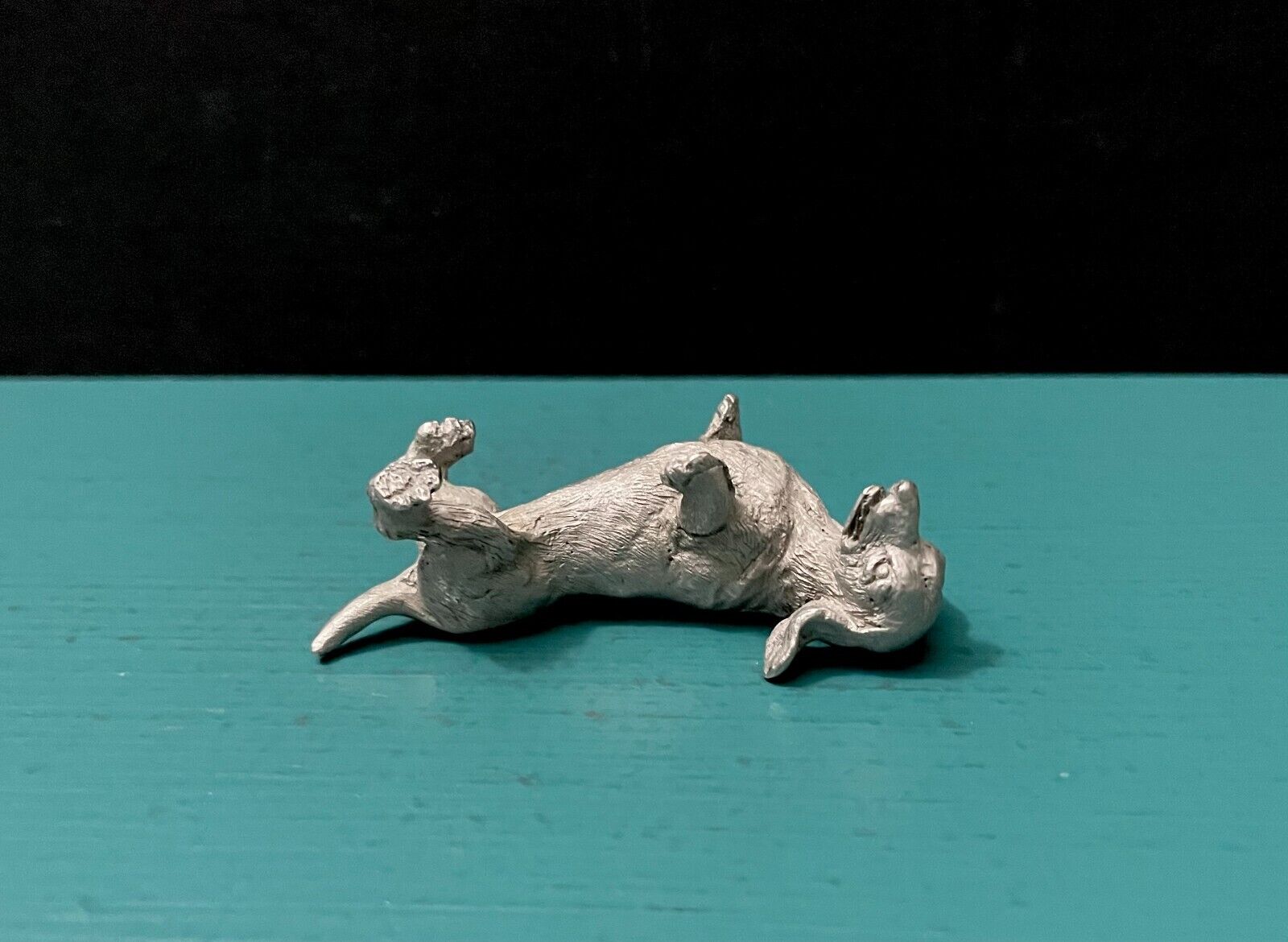 Spoontiques Pewter Dachshund Doxie Doxy Puppy Dog Belly Up Playful Pet Figurine