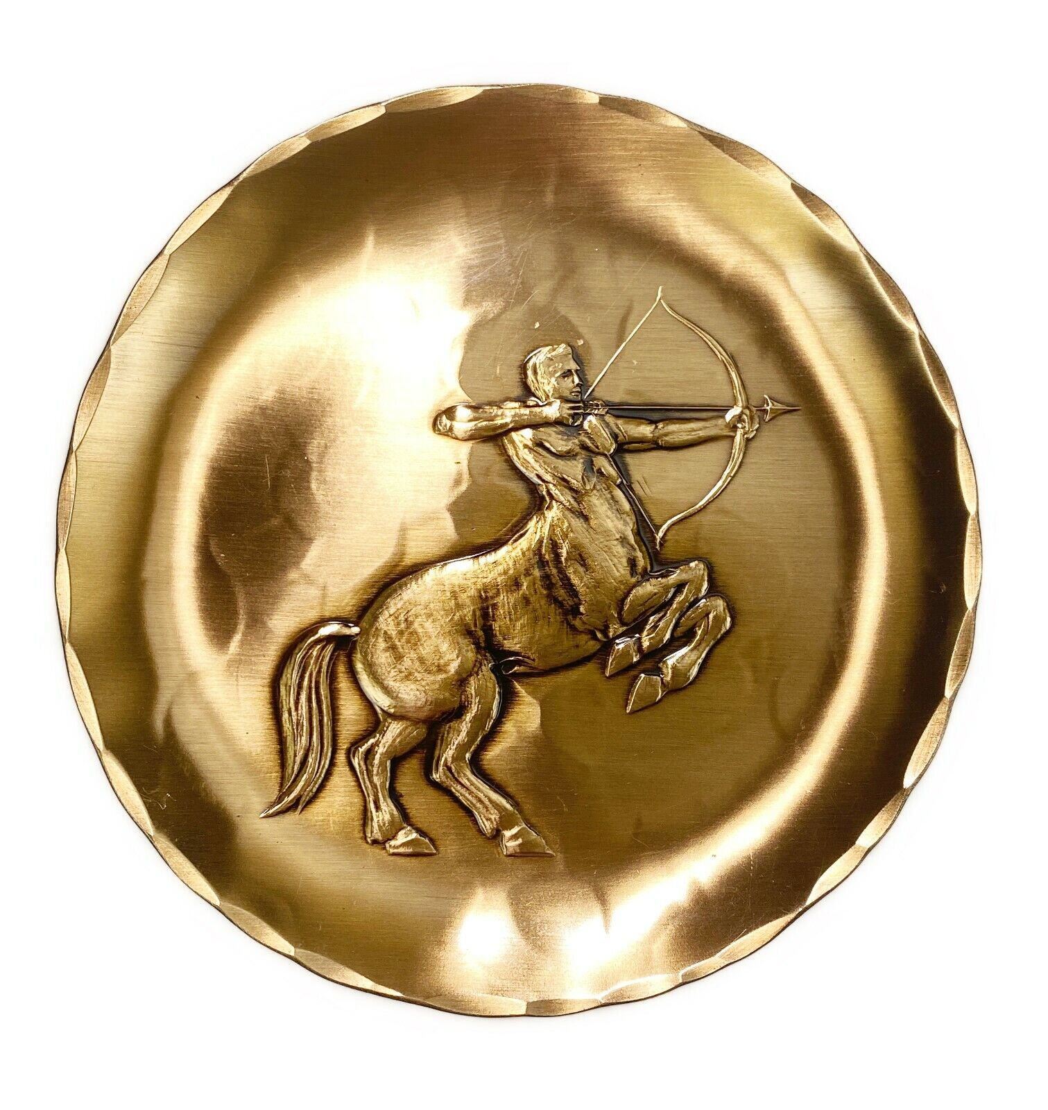 Wendell August Sagittarius Solid Bronze Trinket Tray Astrological Zodiac Handmad