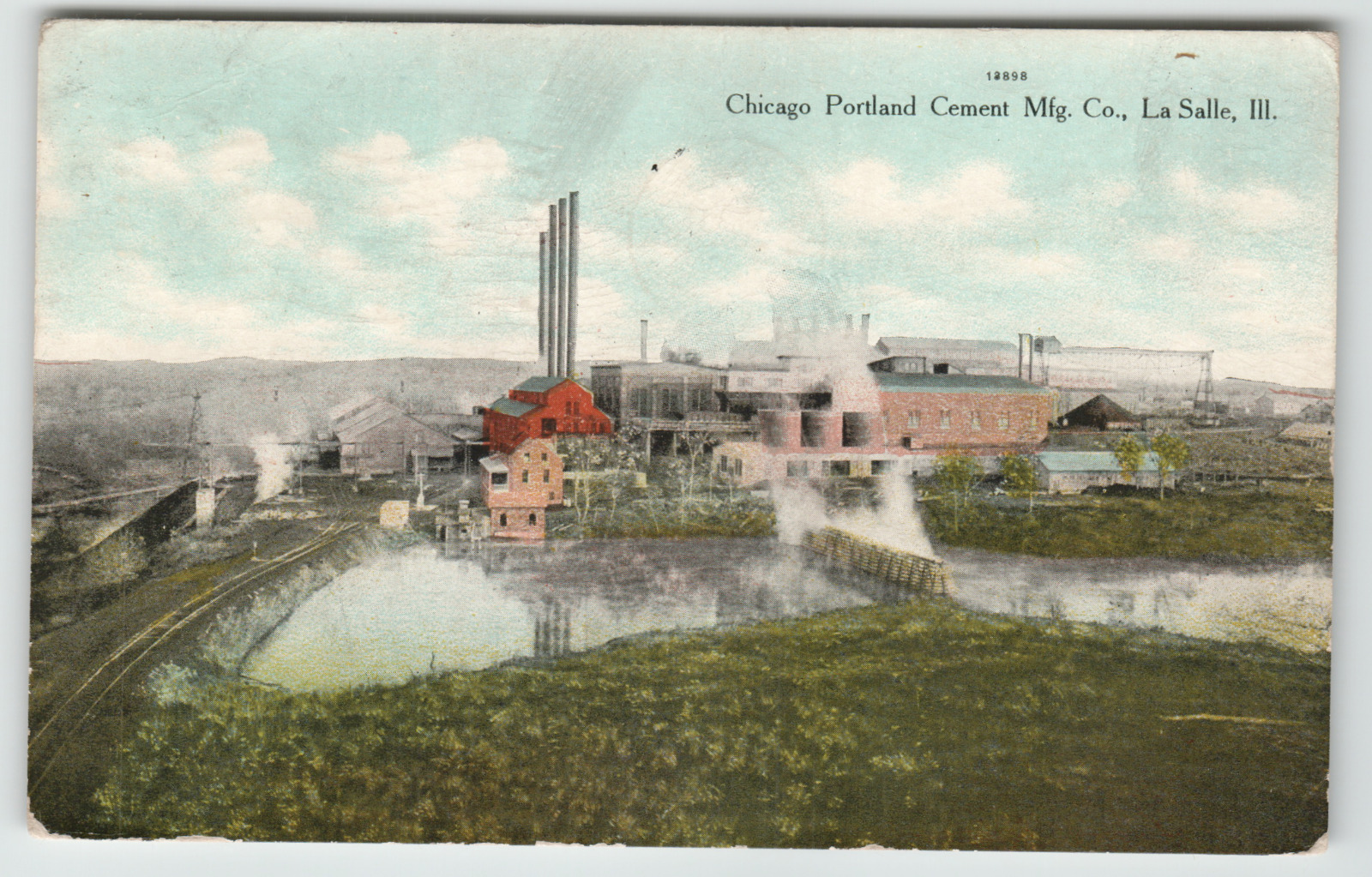 Postcard Vintage 1911 Chicago Portland Cement Company in La Salle, IL.