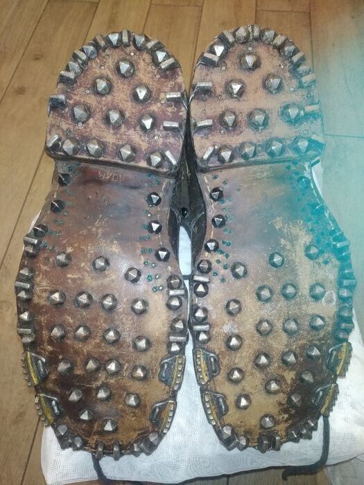WW2 Swiss Army 1945 dated MINERVA Mountain Hobnail Leather Boots