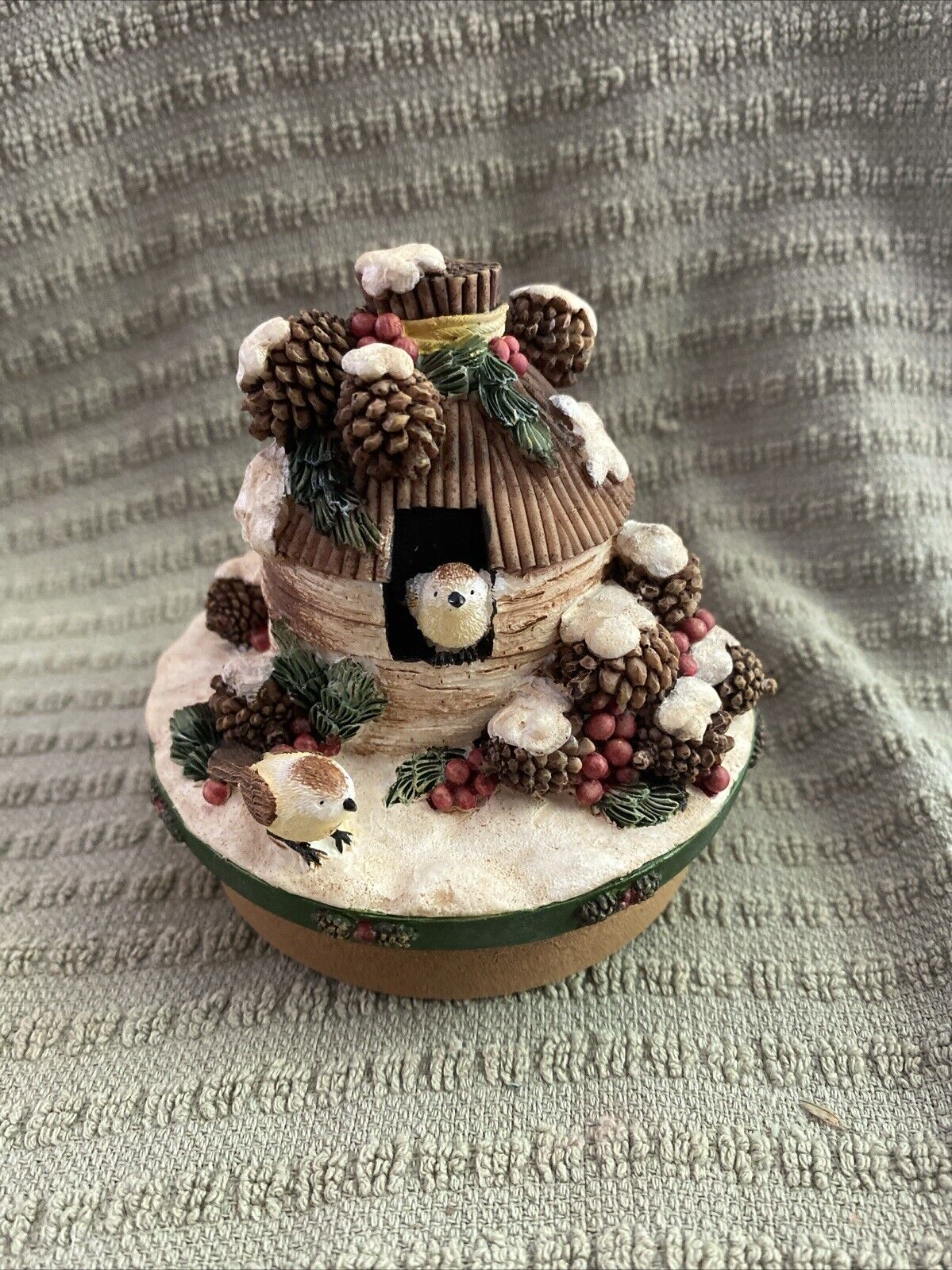 Our America Yankee Candle Winter Bird House Jar Lid Cover Candle Topper