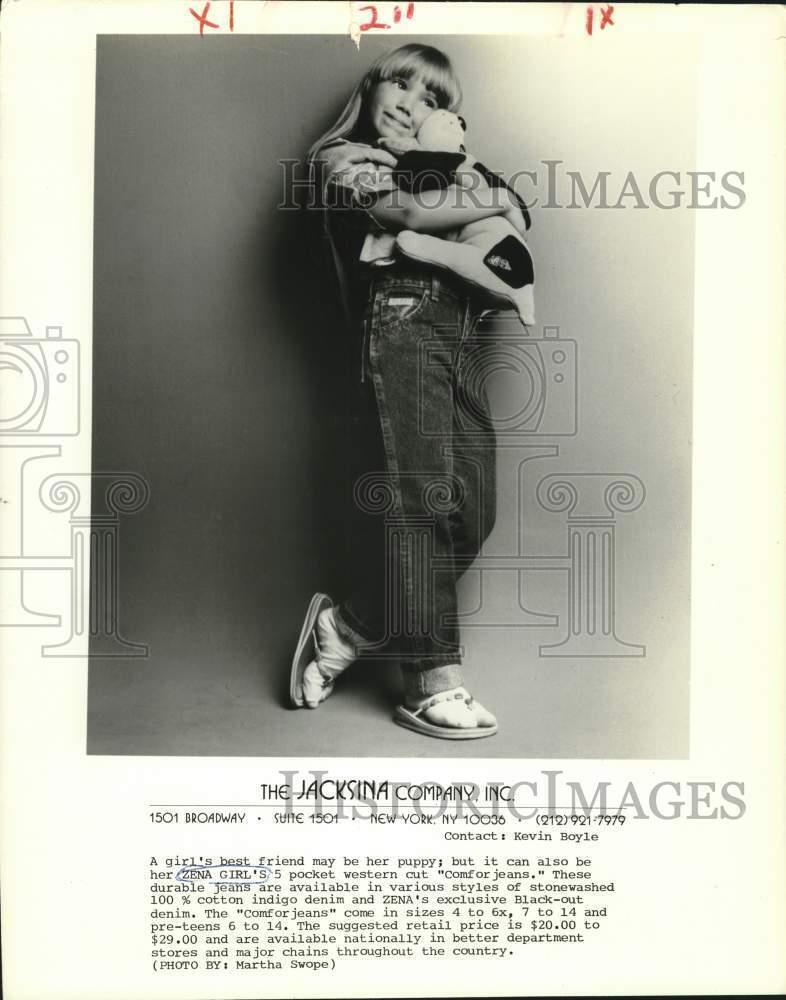 1986 Press Photo Fashion - A young girl wears ZENA GIRL\'s \