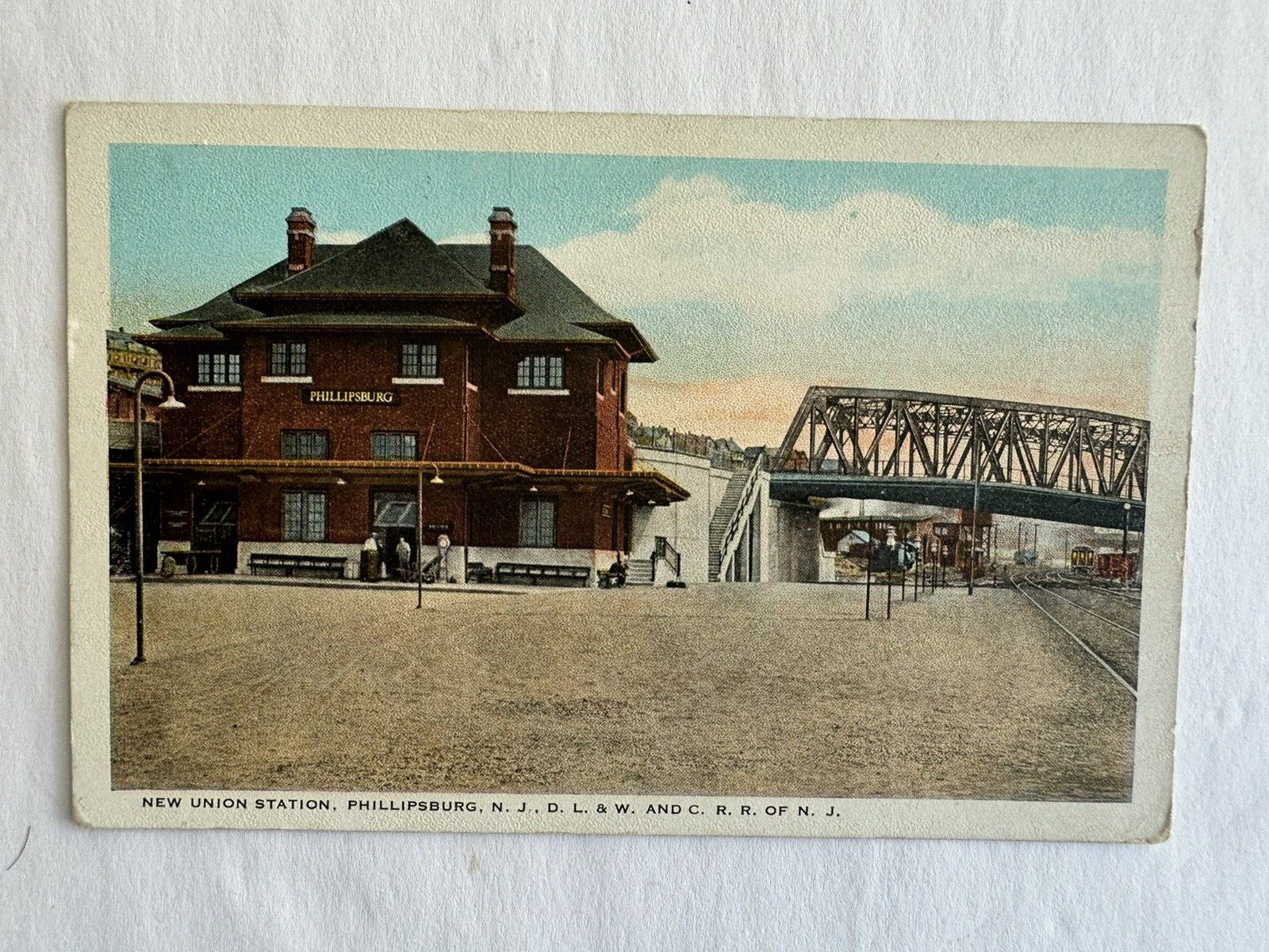 Postcard Phillipsburg N.J. Train Station