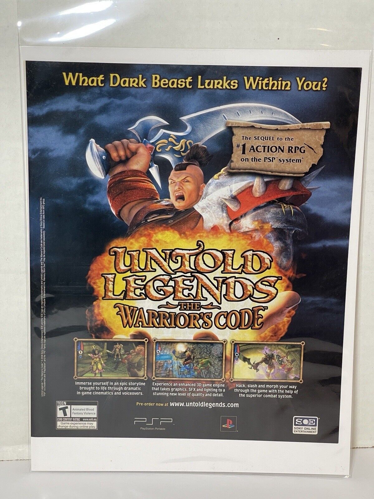 Untold Legends the Warrior's Code - Game Print Ad / Poster Promo Art 2006 C