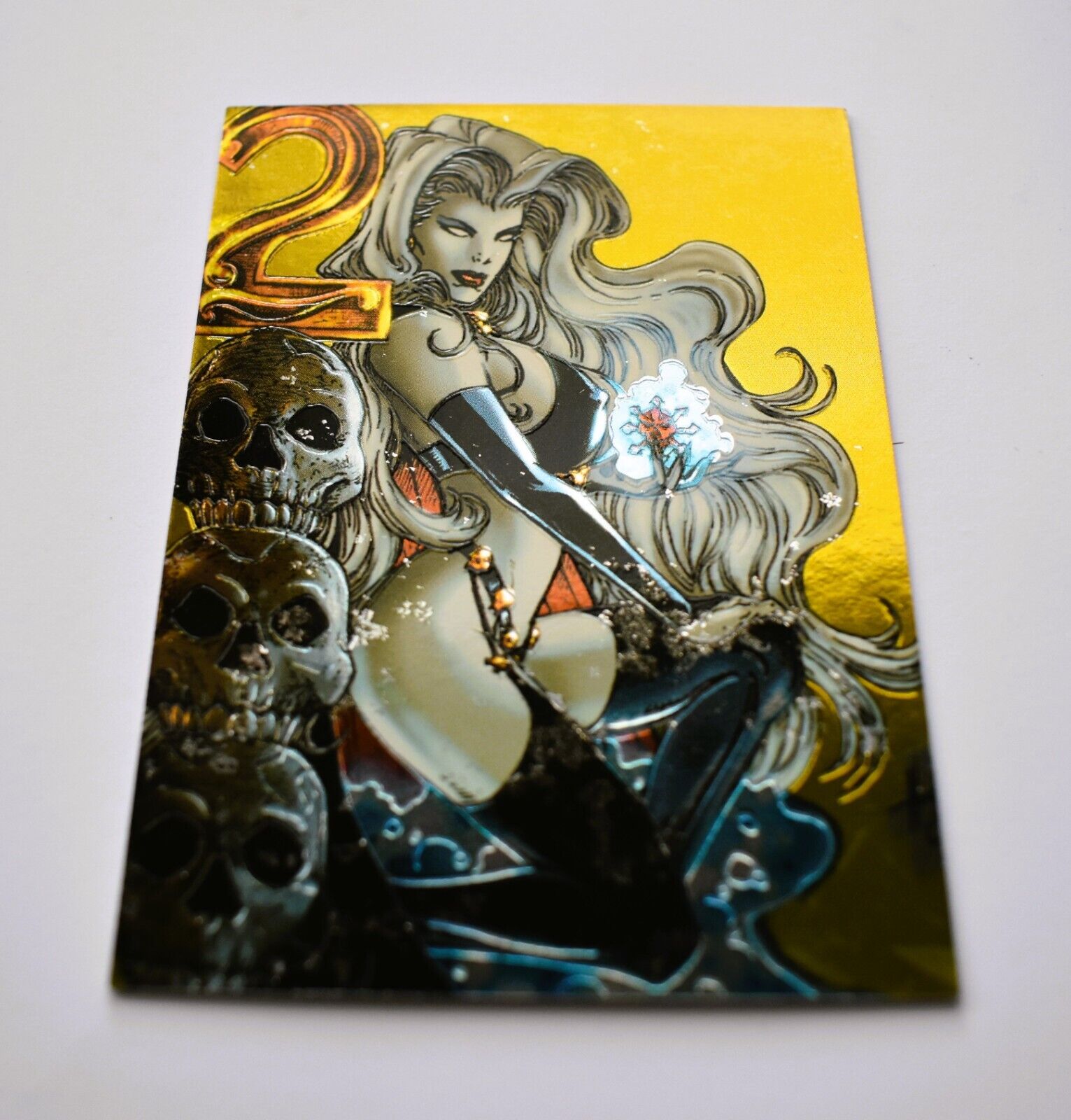 1999   LADY DEATH Night Gallery GOLD FOIL METALTEX Chase Card Number C6