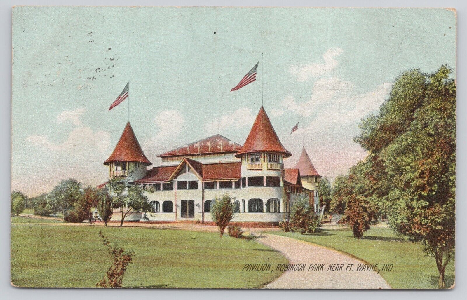 Fort Wayne IN Indiana Pavilion Robison Park Antique Postcard 1907