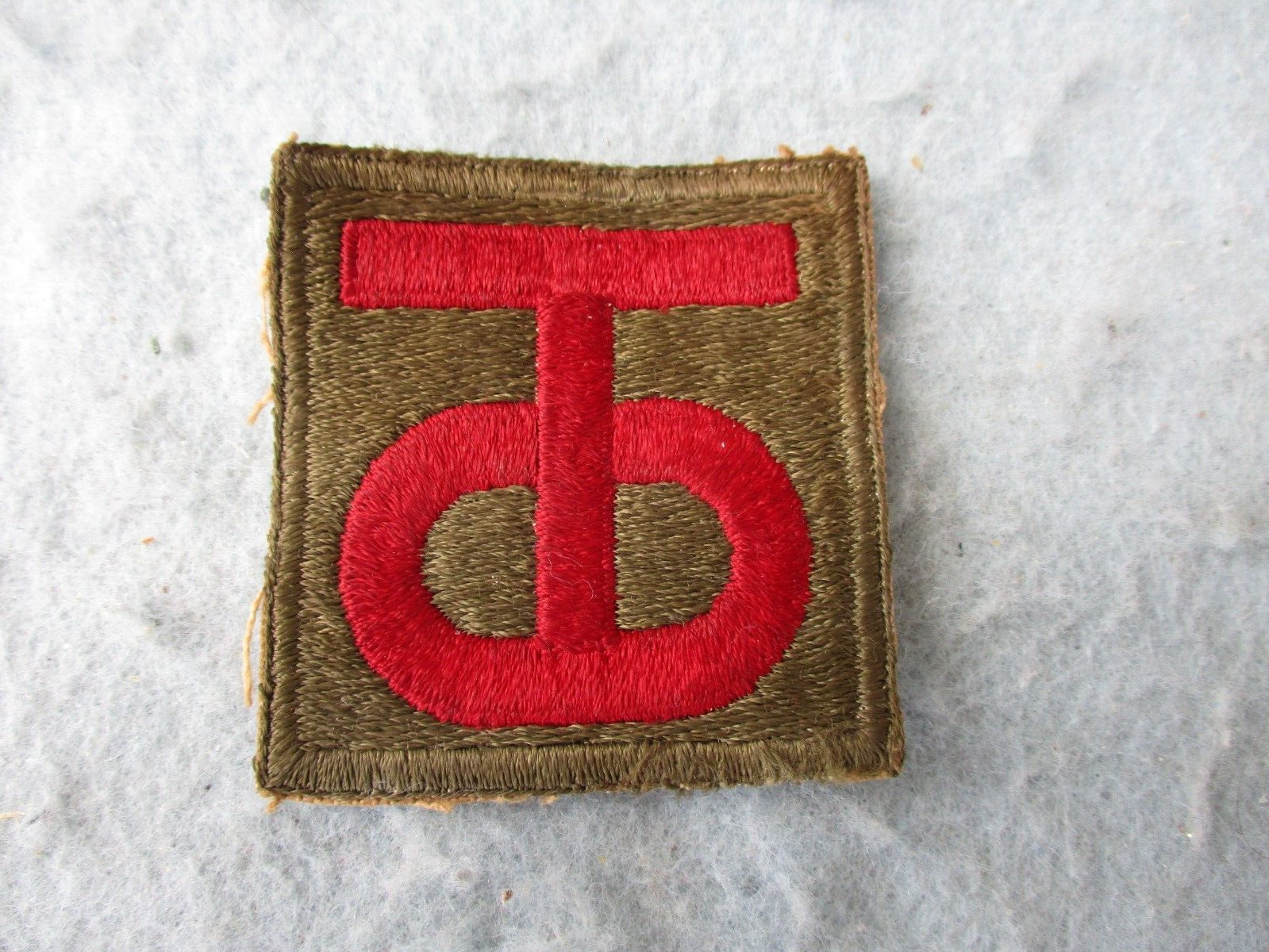 WWII US Army Patch 90th Division Tough Ombres Normandy European Theater WW2