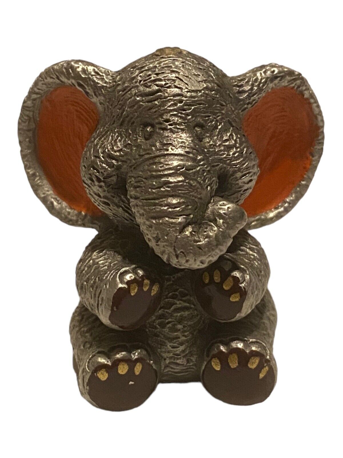 Adorable Metal Elephant Sculpture Figurine Approximately 1.75”