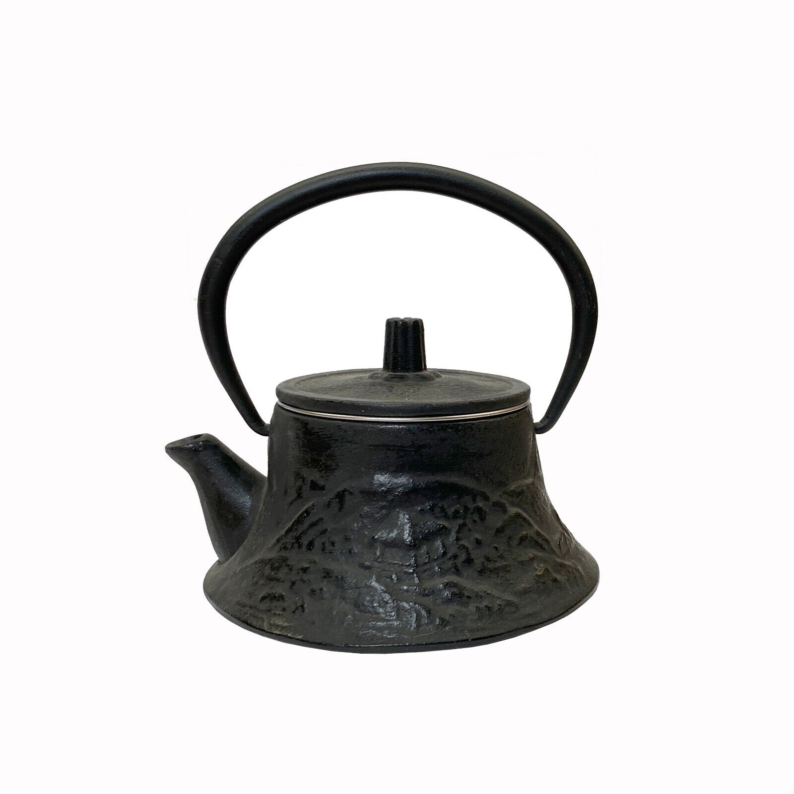 Handmade Quality Asian Cast Iron Teapot Shape Display Art ws2372