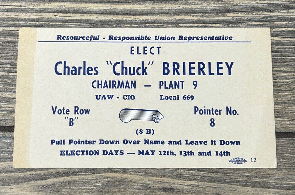 Vintage Elect Charles Chuck Brierley Chairman Plant 9 Ad 5.5” x 3\
