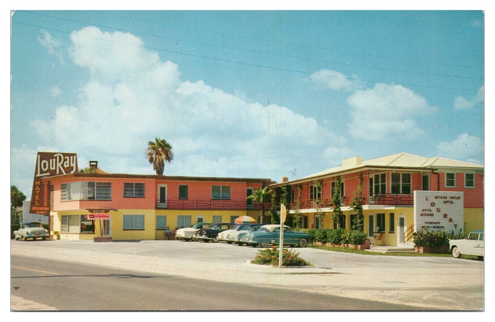 Daytona Beach Florida FL Vintage Postcard c1956 The New Lou Ray Motel Unposted