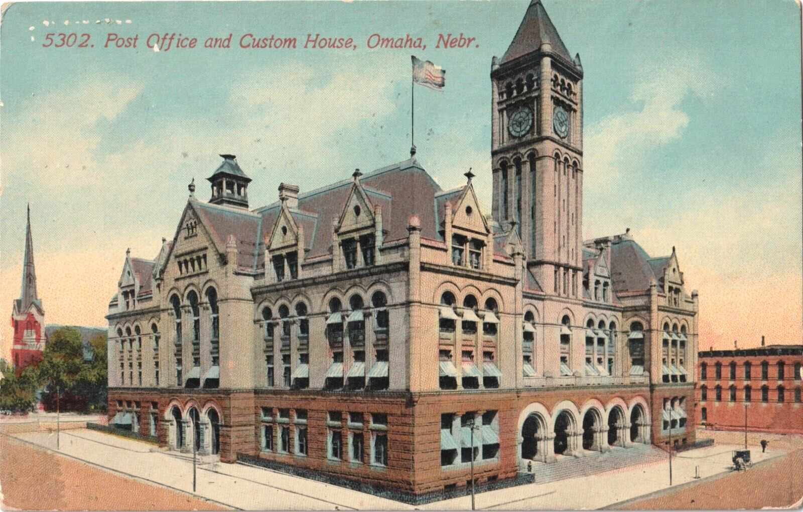 Post Office and Custom House-Omaha, Nebraska NE-antique postcard