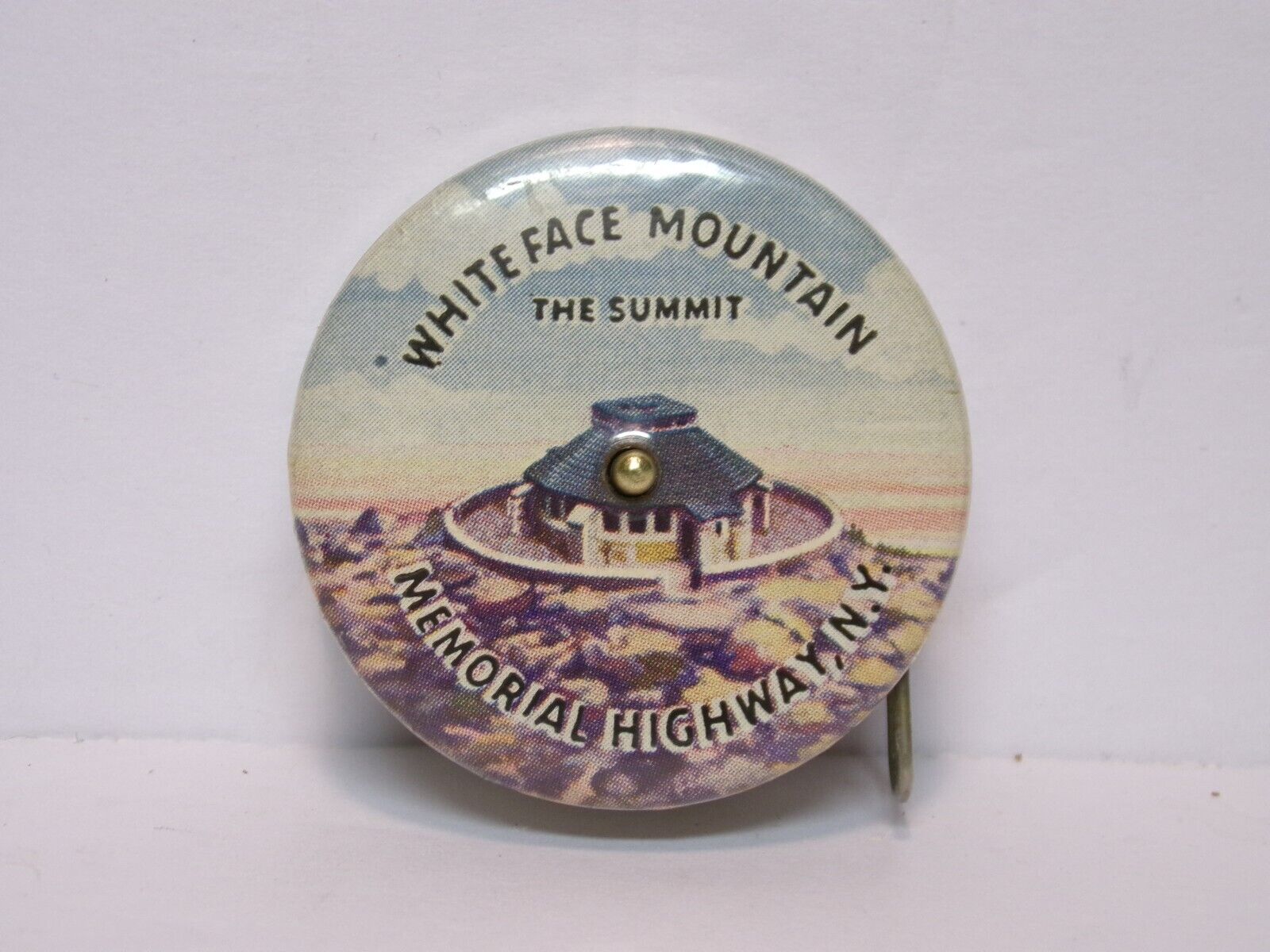 Vintage  1940\'s  Souvenir Celluloid Tape Measure  White Face Mountain The Summit