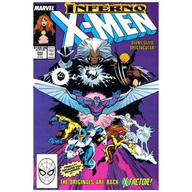 Uncanny X-Men #242  - 1981 series Marvel comics Fine+ Full description below [q~