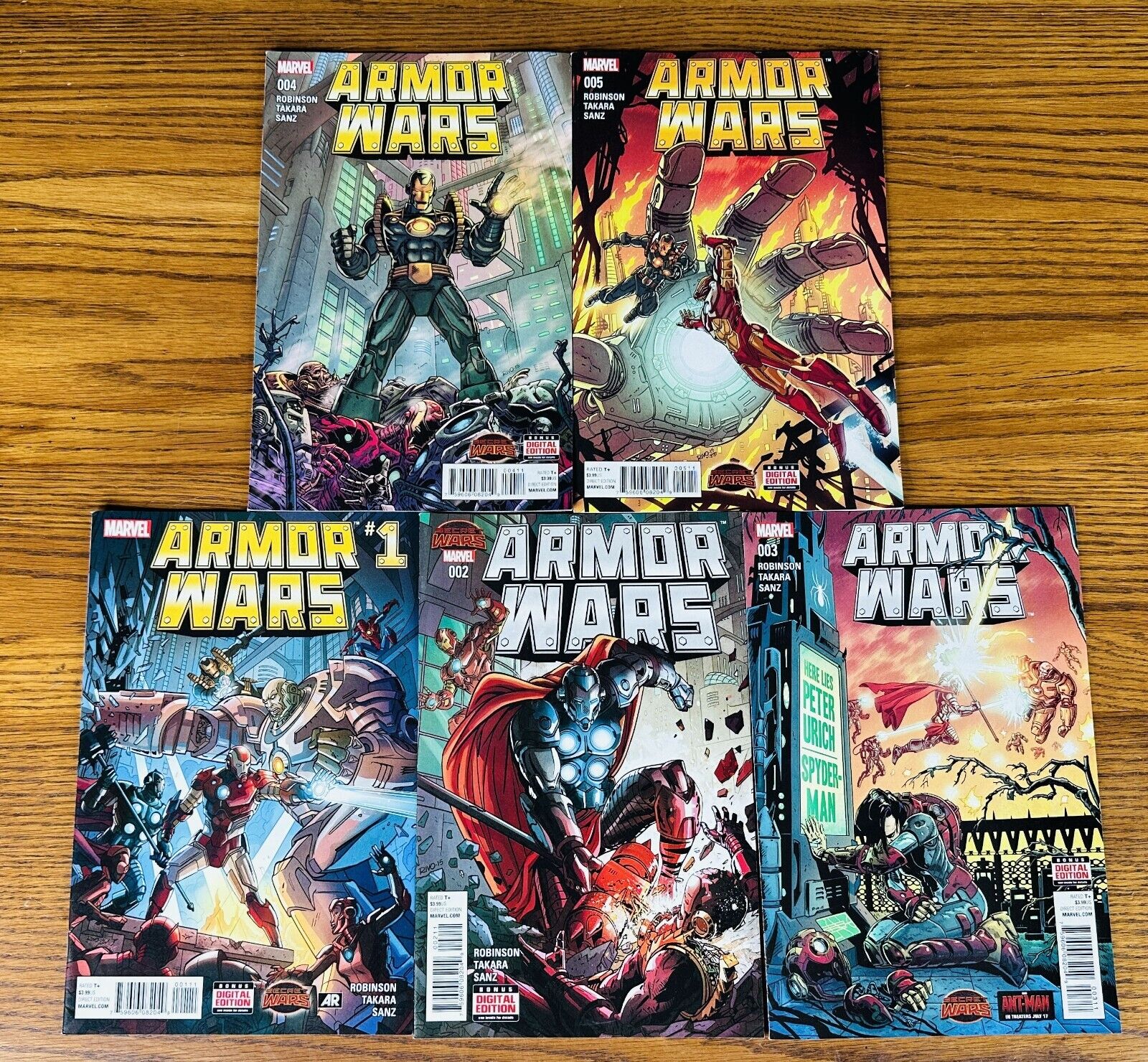 ARMOR WARS #1-5 COMPLETE SET NEAR MINT 2015 SECRET WARS COMICS 2 3 4 Marvel