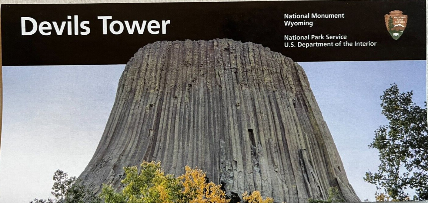 Newest DEVILS TOWER NM - WY NATIONAL PARK SERVICE UNIGRID BROCHURE Map  GPO 2022